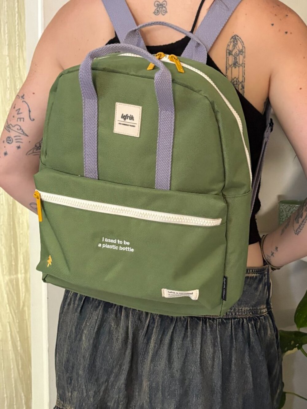 Lefrik x Urban Outfitters Green Recycled Backpack - NWOT